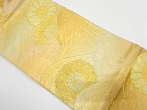 アンティーク　荒波に菊模様織り出し袋帯（材料）